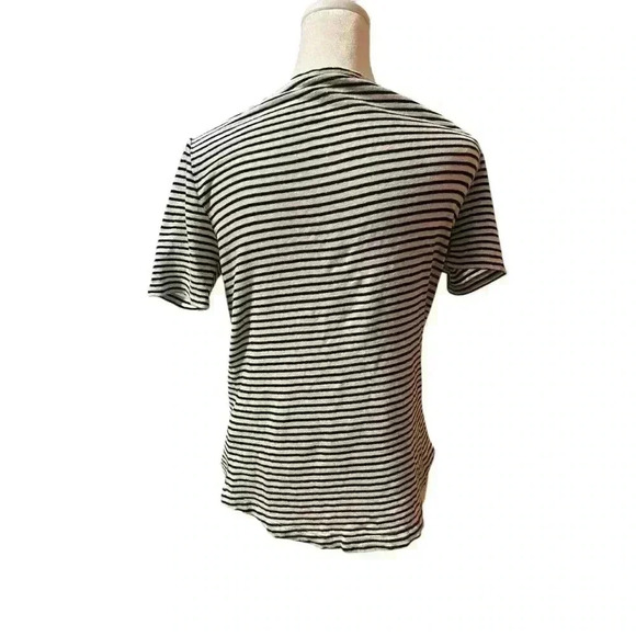 Banana Republic Size SmallLinen Blend Stiped Short Sleeve Casual Knit Tee Shirt - Picture 2 of 4